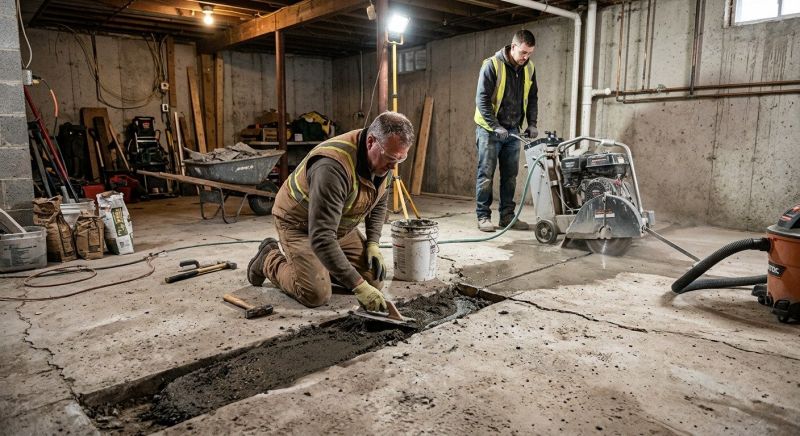 Cracked Basement Floor Repair in Tavares, FL